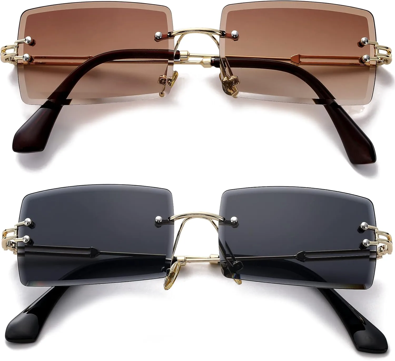 Солнцезащитные очки PORADAY прямоугольной формы для женщин и мужчин, винтажные, без оправы, квадратные, конфетного цвета, Two Pack(gradient Brown + Black)
Солнцезащитные очки PORADAY прямоугольной формы для женщин и мужчин, винтажные, без оправы, квадратные, конфетного цвета, Two Pack(gradient Brown + Black)