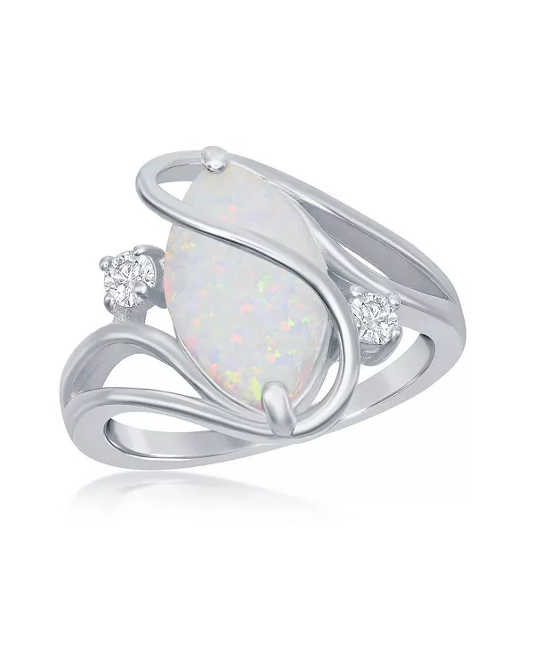 Овальное кольцо с инкрустацией из белого синтетического опала и фианитом в стерлинговом серебре Caribbean Treasures, white
Овальное кольцо с инкрустацией из белого синтетического опала и фианитом в стерлинговом серебре Caribbean Treasures, white