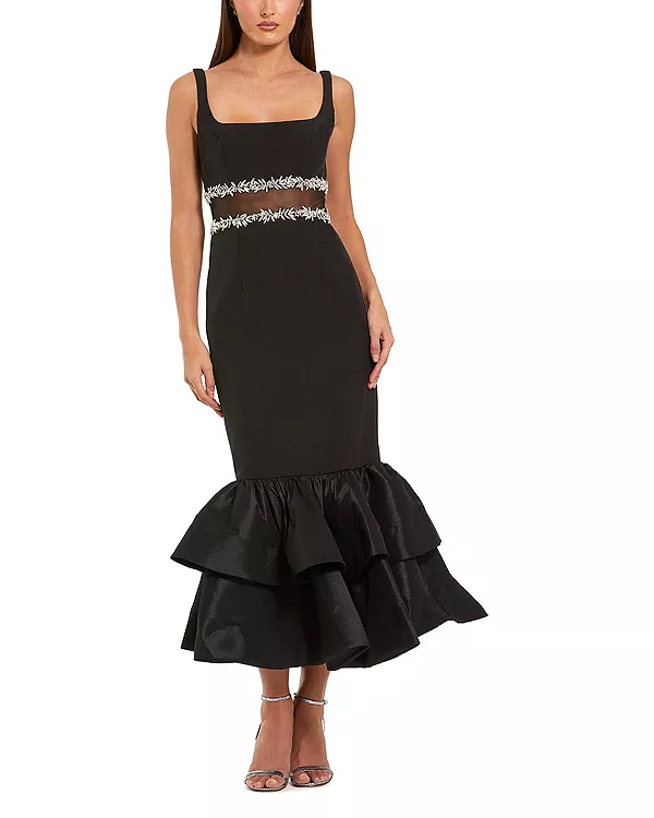 Женское миди-платье из крепа с украшениями и оборками по низу. Mac Duggal, черный
Женское миди-платье из крепа с украшениями и оборками по низу. Mac Duggal, черный