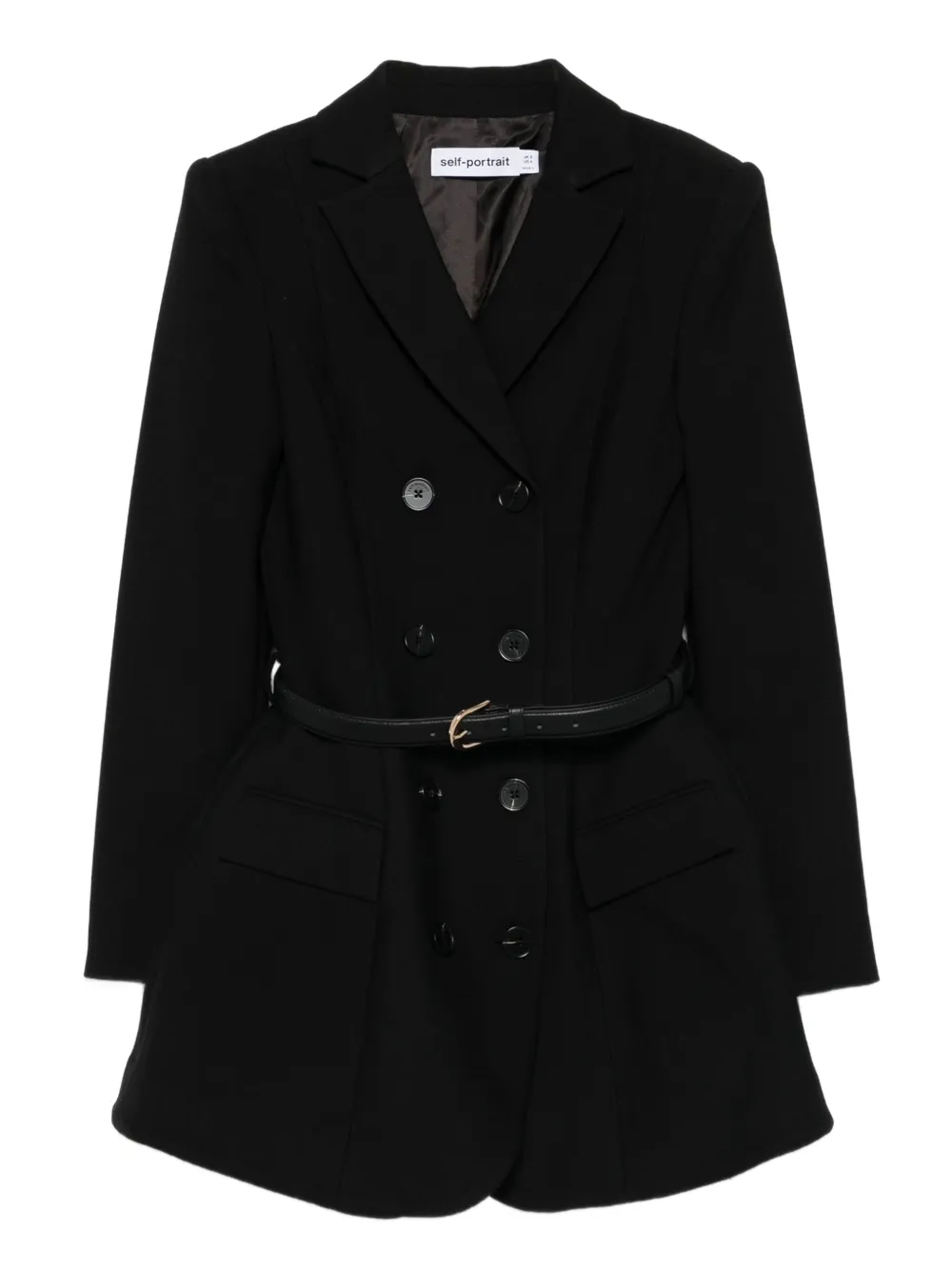 Двубортное платье с поясом Self-Portrait, черный
Двубортное платье с поясом Self-Portrait, черный