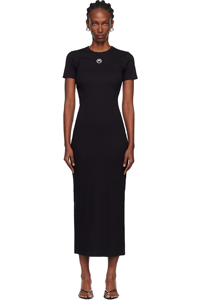 Длинное трикотажное платье-футляр с логотипом Moon в рубчик Marine Serre, черный
Длинное трикотажное платье-футляр с логотипом Moon в рубчик Marine Serre, черный