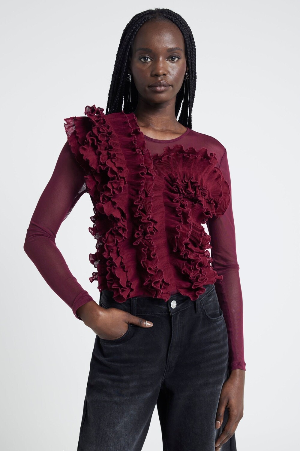 Боди с длинными рукавами и оборкой River Island, красный
Боди с длинными рукавами и оборкой River Island, красный