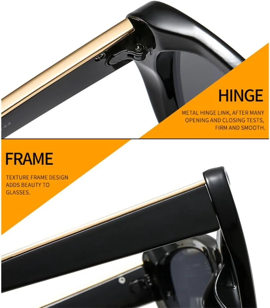 Большие солнцезащитные очки «кошачий глаз» для женщин, ретро-стиль, металлический декор, для мужчин, градиентные солнцезащитные очки UV400 HDUBFY, Black Grey
Большие солнцезащитные очки «кошачий глаз» для женщин, ретро-стиль, металлический декор, для мужчин, градиентные солнцезащитные очки UV400 HDUBFY, Black Grey