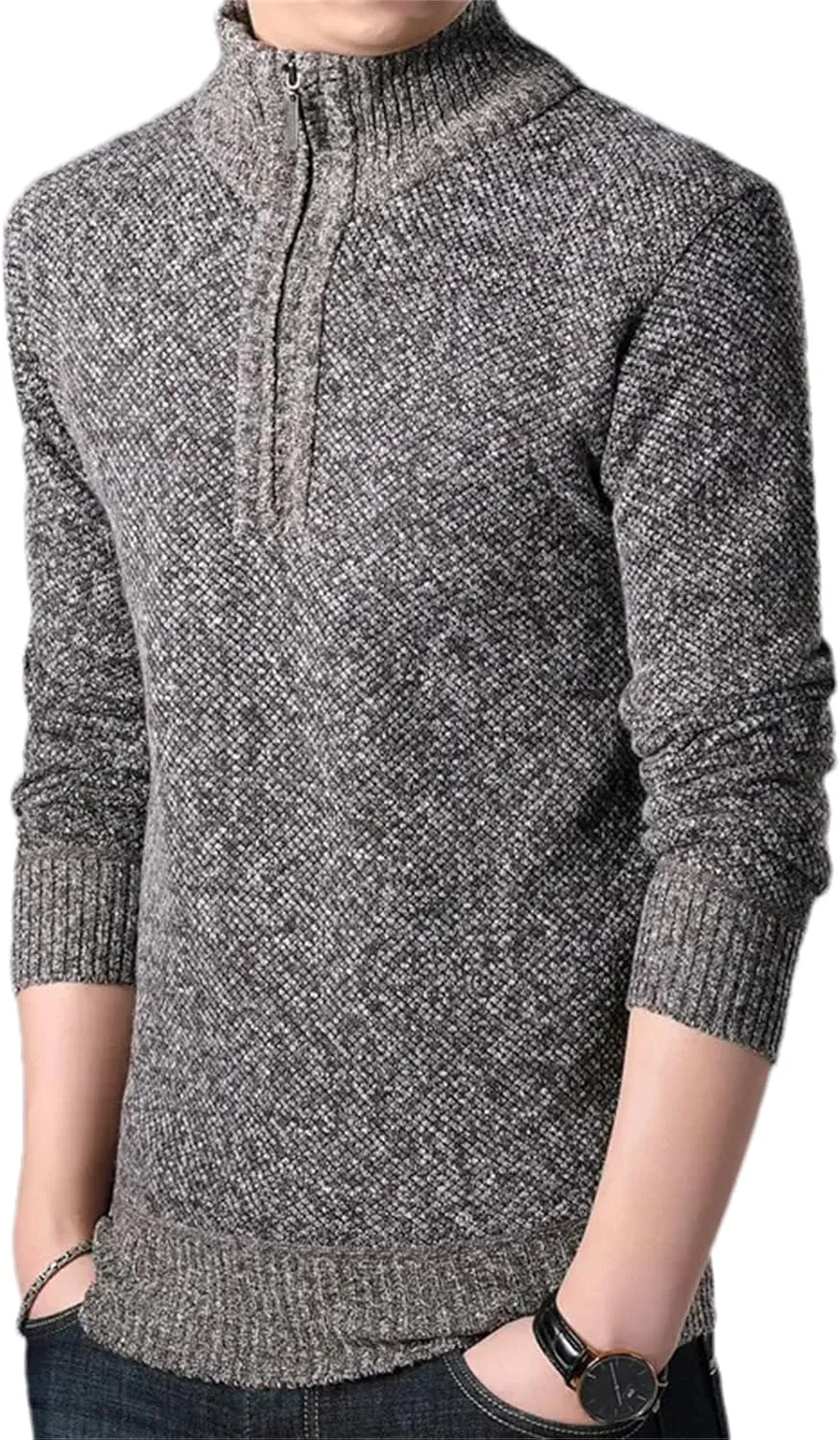 Мужской водолазка однотонная повседневная приталенная пуловер полузастежка утолщенный вязаный свитер
Мужской водолазка однотонная повседневная приталенная пуловер полузастежка утолщенный вязаный свитер