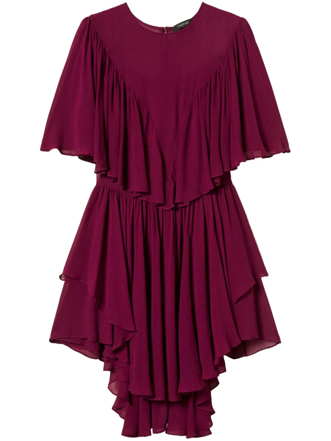 Платье мини с оборками TWINSET, красный 
Платье мини с оборками TWINSET, красный