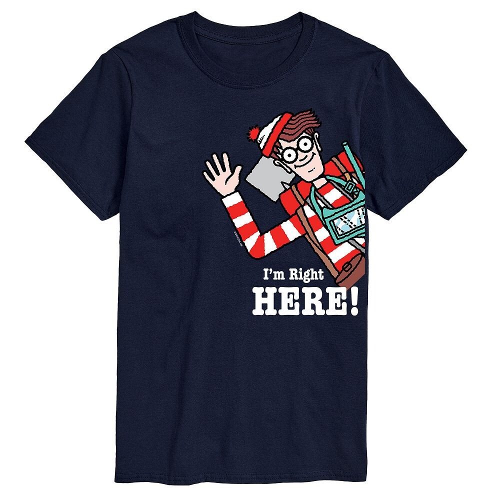 Мужская футболка с графическим рисунком «Where's Waldo I'm Right Here» Licensed Character, темно-синий
Мужская футболка с графическим рисунком «Where's Waldo I'm Right Here» Licensed Character, темно-синий