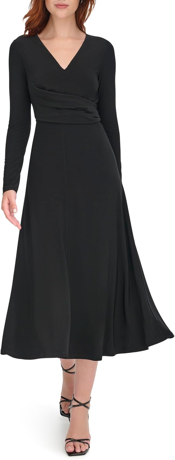 Женское платье Tommy Hilfiger с длинными рукавами, V-образным вырезом и драпировкой по бокам, Black
Женское платье Tommy Hilfiger с длинными рукавами, V-образным вырезом и драпировкой по бокам, Black