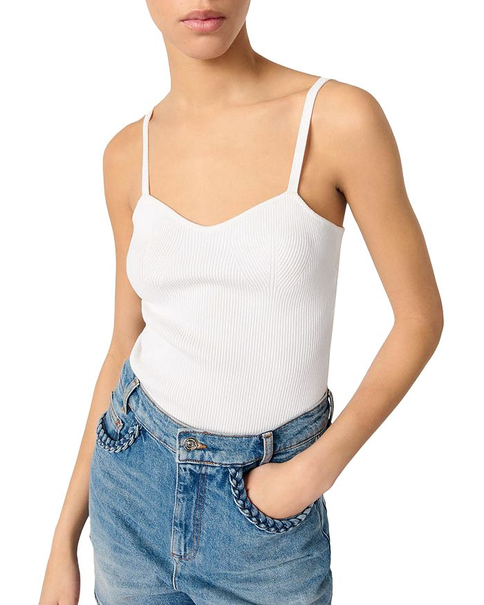 Вязаный топ с резинкой Maje, белый
Вязаный топ с резинкой Maje, белый