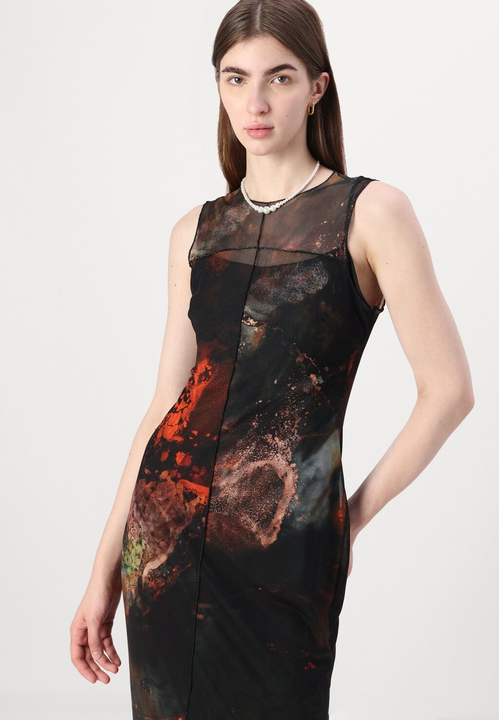 Платье-футляр VISIBLE SEAMS ALL OVER MIDI DRESS Even&Odd, мультиколор 
Платье-футляр VISIBLE SEAMS ALL OVER MIDI DRESS Even&Odd, мультиколор