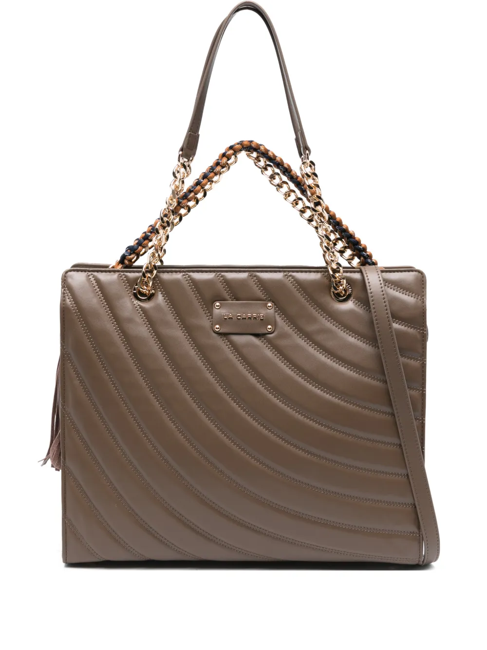 Средняя стеганая кожаная сумка-тоут La Carrie, коричневый
Средняя стеганая кожаная сумка-тоут La Carrie, коричневый