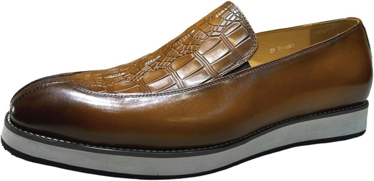Мужские лоферы Santimon из тисненой кожи крокодила, Туфли без шнурков, Роскошная удобная обувь в стиле бизнес-кэжуал для офиса, вечеринок и свадеб, коричневый
Мужские лоферы Santimon из тисненой кожи крокодила, Туфли без шнурков, Роскошная удобная обувь в стиле бизнес-кэжуал для офиса, вечеринок и свадеб, коричневый