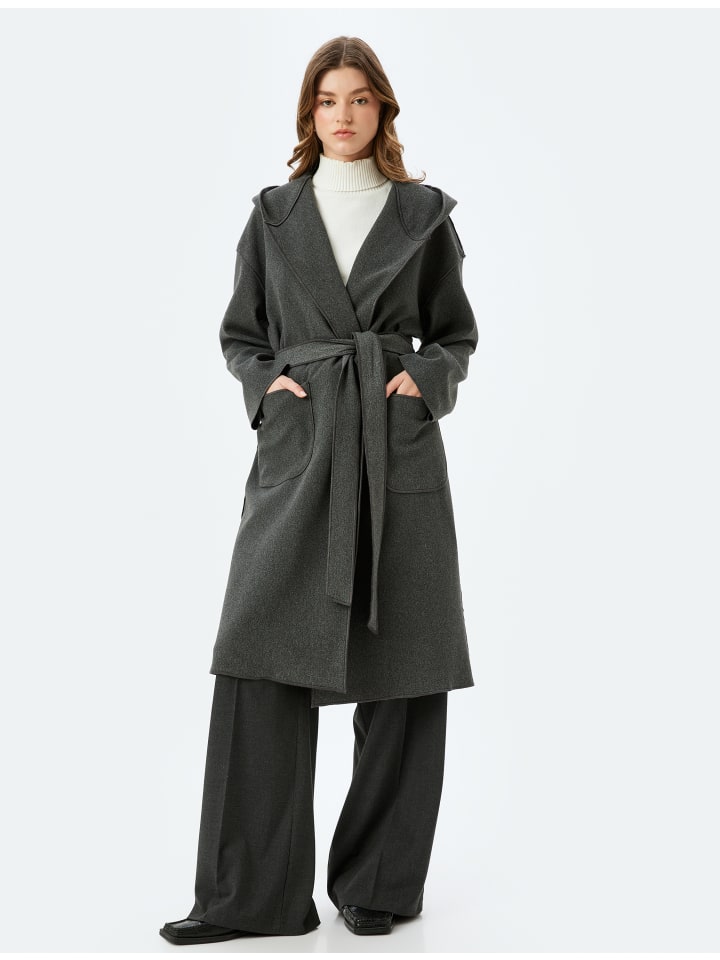Пальто цвета антрацитовый меланж KOTON
Пальто цвета антрацитовый меланж KOTON