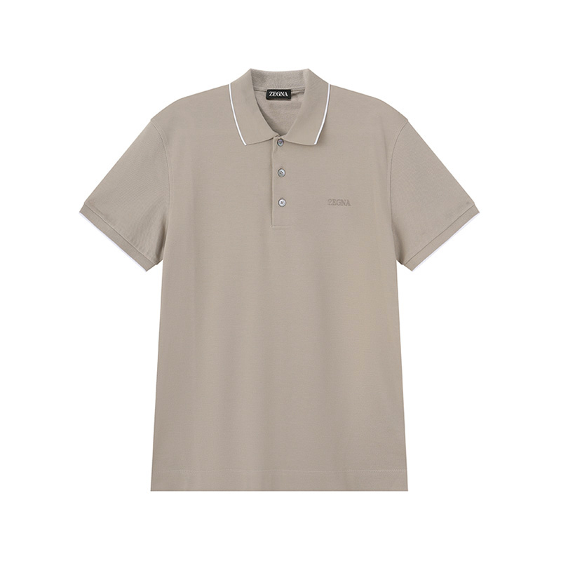 Поло с коротким рукавом и вышитым логотипом Zegna Ermenegildo Zegna, бежевый
Поло с коротким рукавом и вышитым логотипом Zegna Ermenegildo Zegna, бежевый
