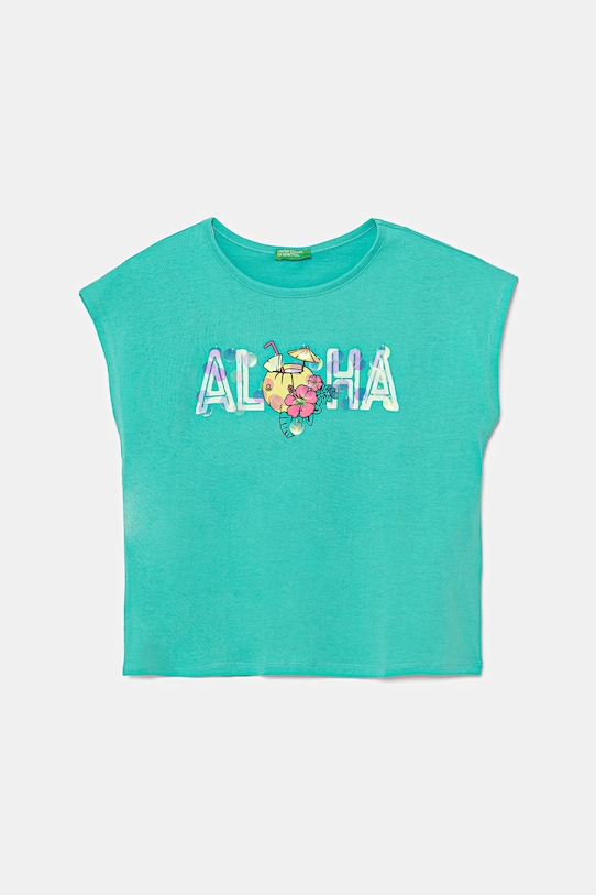 Детская хлопковая футболка United Colors Of Benetton, бирюзовый
Детская хлопковая футболка United Colors Of Benetton, бирюзовый