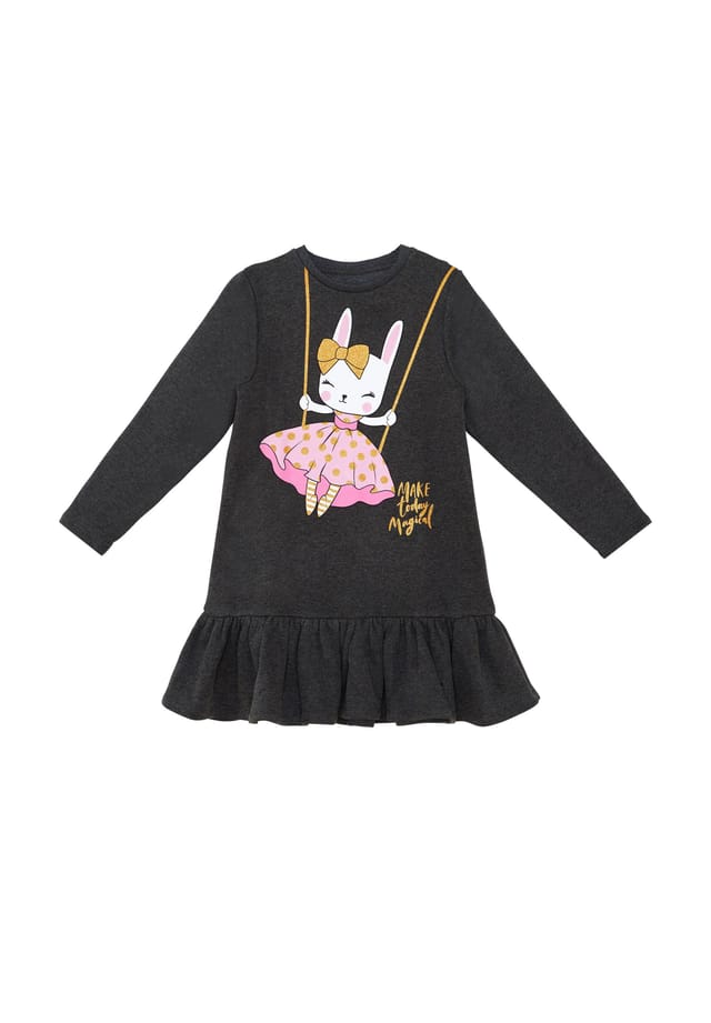 Платье с блестками в виде кролика Denokids, серый
Платье с блестками в виде кролика Denokids, серый