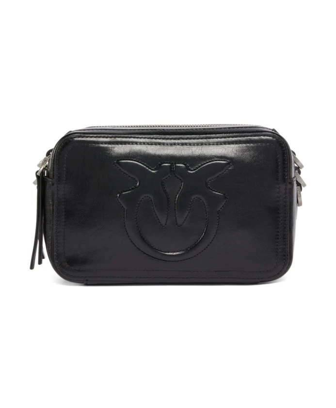 Черная кожаная сумка через плечо Pinko, черный
Черная кожаная сумка через плечо Pinko, черный