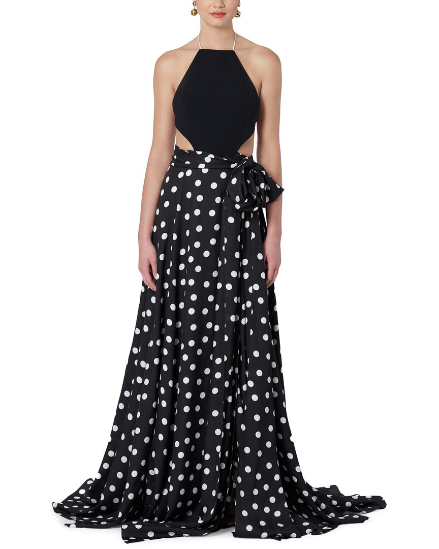 Платье из смесового шелка Carolina Herrera с вырезом на талии и халтер-воротником, черный
Платье из смесового шелка Carolina Herrera с вырезом на талии и халтер-воротником, черный