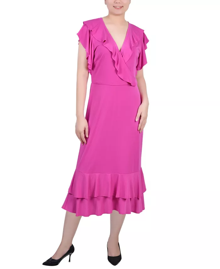 Женское платье с короткими рукавами-крылышками и оборкой на шее NY Collection, розовый
Женское платье с короткими рукавами-крылышками и оборкой на шее NY Collection, розовый