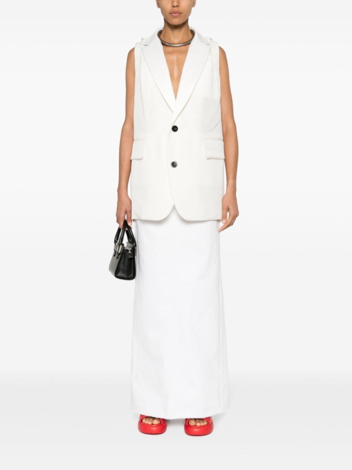 Sacai жилет со складками, белый
Sacai жилет со складками, белый