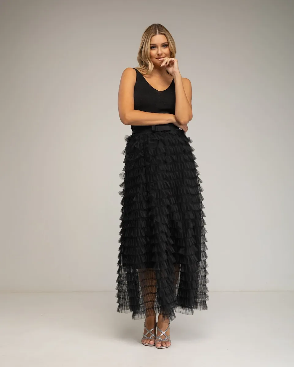 Длинная юбка с воланами из тюля и бантом Tantra, черный
Длинная юбка с воланами из тюля и бантом Tantra, черный