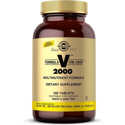 Formula Vm-2000 Таблетки Мультивитаминная и минеральная формула для ежедневного жизненного тонуса 180 таблеток - веганский, Solgar
Formula Vm-2000 Таблетки Мультивитаминная и минеральная формула для ежедневного жизненного тонуса 180 таблеток - веганский, Solgar