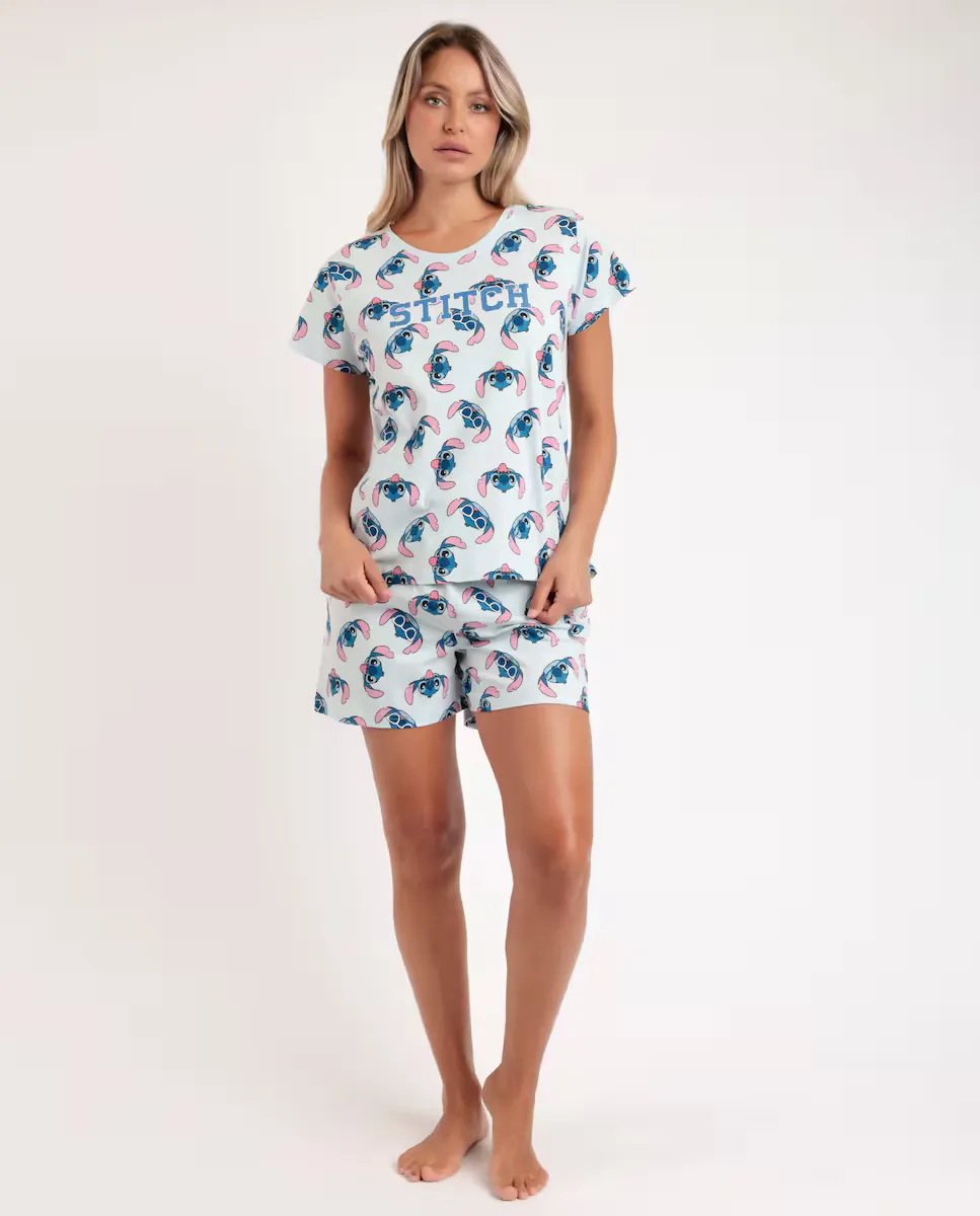 Женская короткая синяя трикотажная пижама Disney, синий
Женская короткая синяя трикотажная пижама Disney, синий