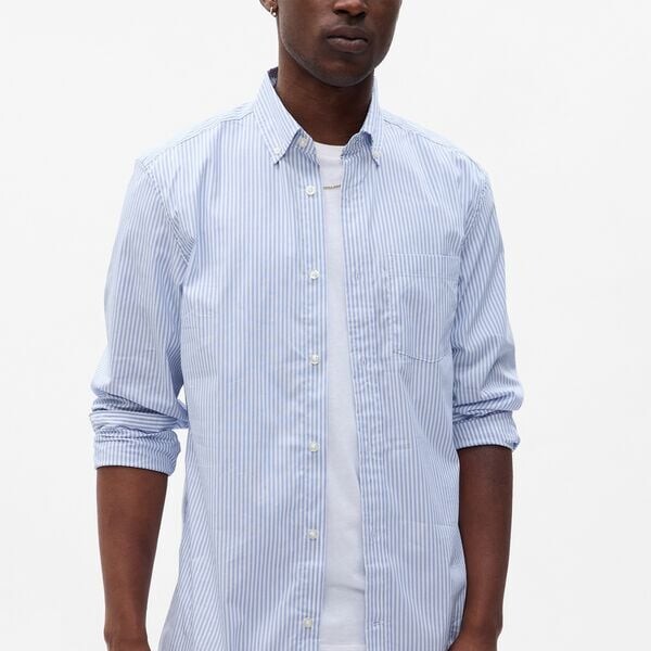 Рубашка regular-fit из полосатого поплина coolmax Gap, белый
Рубашка regular-fit из полосатого поплина coolmax Gap, белый