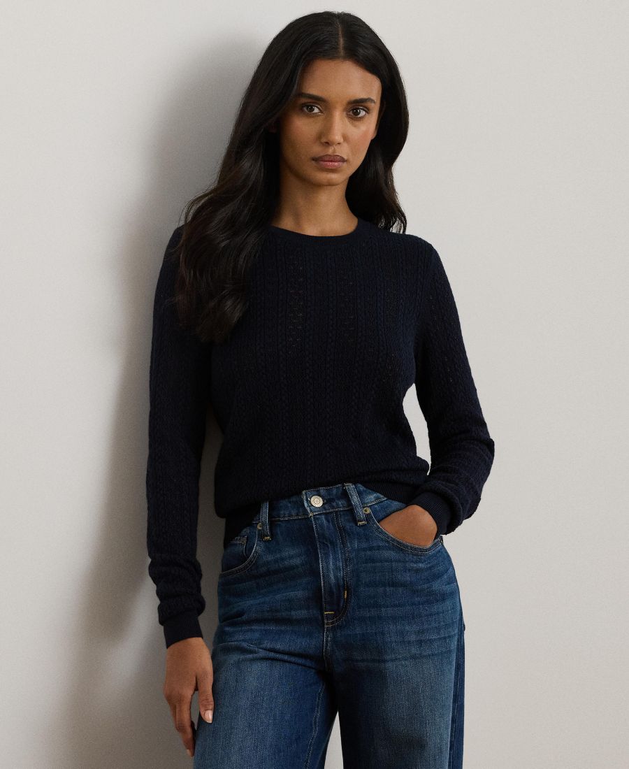 Женский свитер с длинными рукавами, ажурной вязкой Lauren Ralph Lauren, Lauren Navy
Женский свитер с длинными рукавами, ажурной вязкой Lauren Ralph Lauren, Lauren Navy