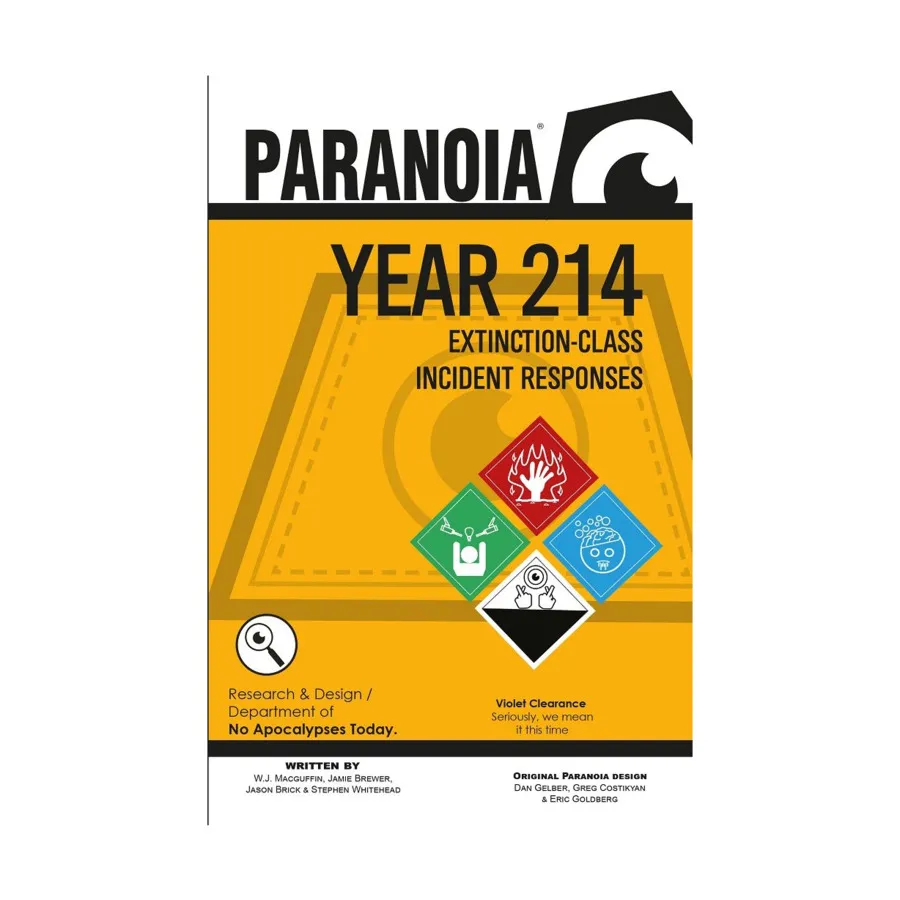 Extinction-Class Incident Responses, Paranoia - Red Clearance Edition, мягкая обложка
Extinction-Class Incident Responses, Paranoia - Red Clearance Edition, мягкая обложка