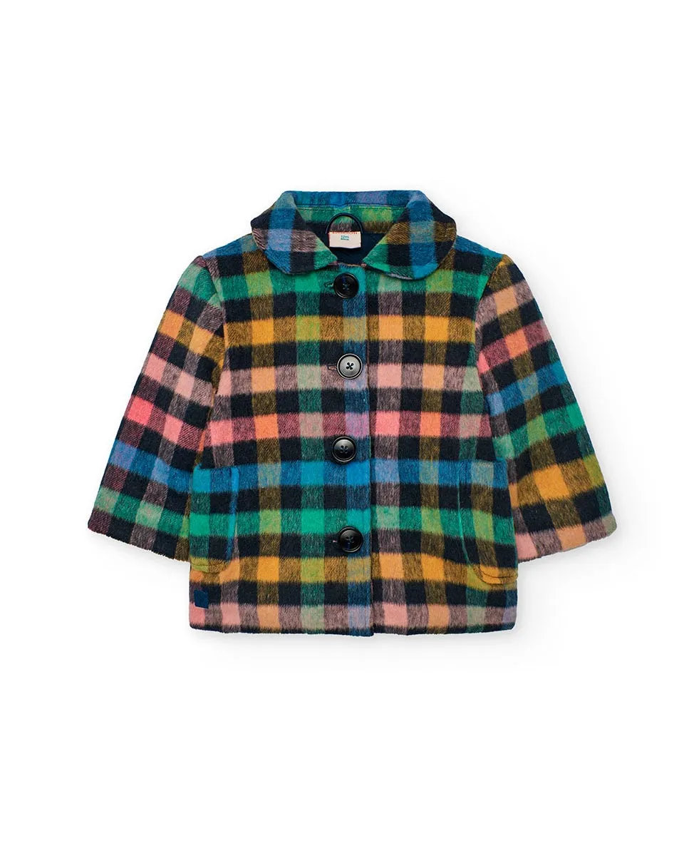 Детское пальто из шерстяной ткани в клетку Boboli, многоцветный
Детское пальто из шерстяной ткани в клетку Boboli, многоцветный