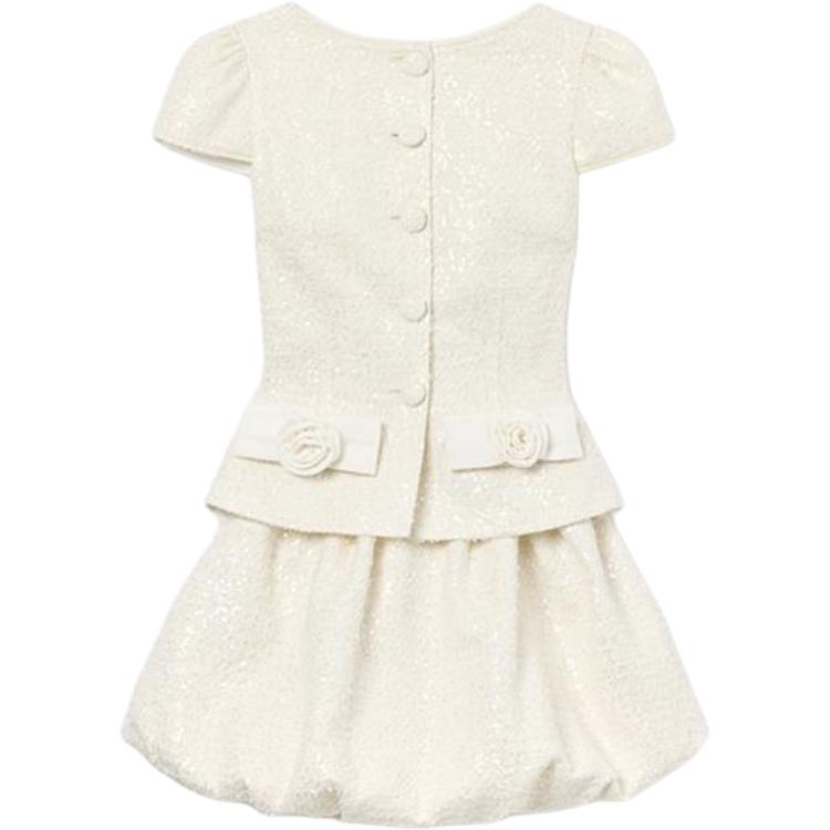 Мини-платье с бантом и отделкой из букле Self-portrait, слоновая кость
Мини-платье с бантом и отделкой из букле Self-portrait, слоновая кость