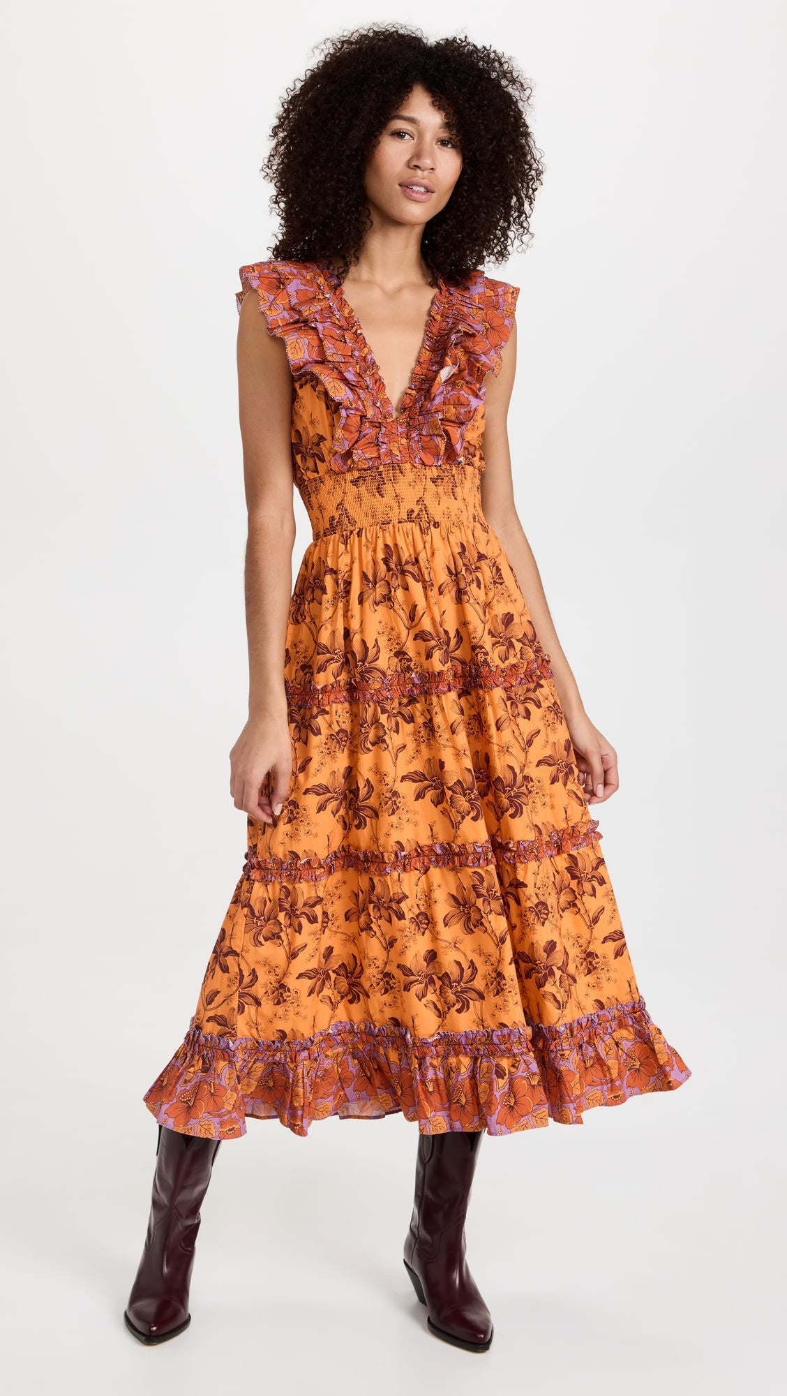 Love The Label Женское платье-миди с оборками Azalea Beryl Mango Print, мультиколор
Love The Label Женское платье-миди с оборками Azalea Beryl Mango Print, мультиколор