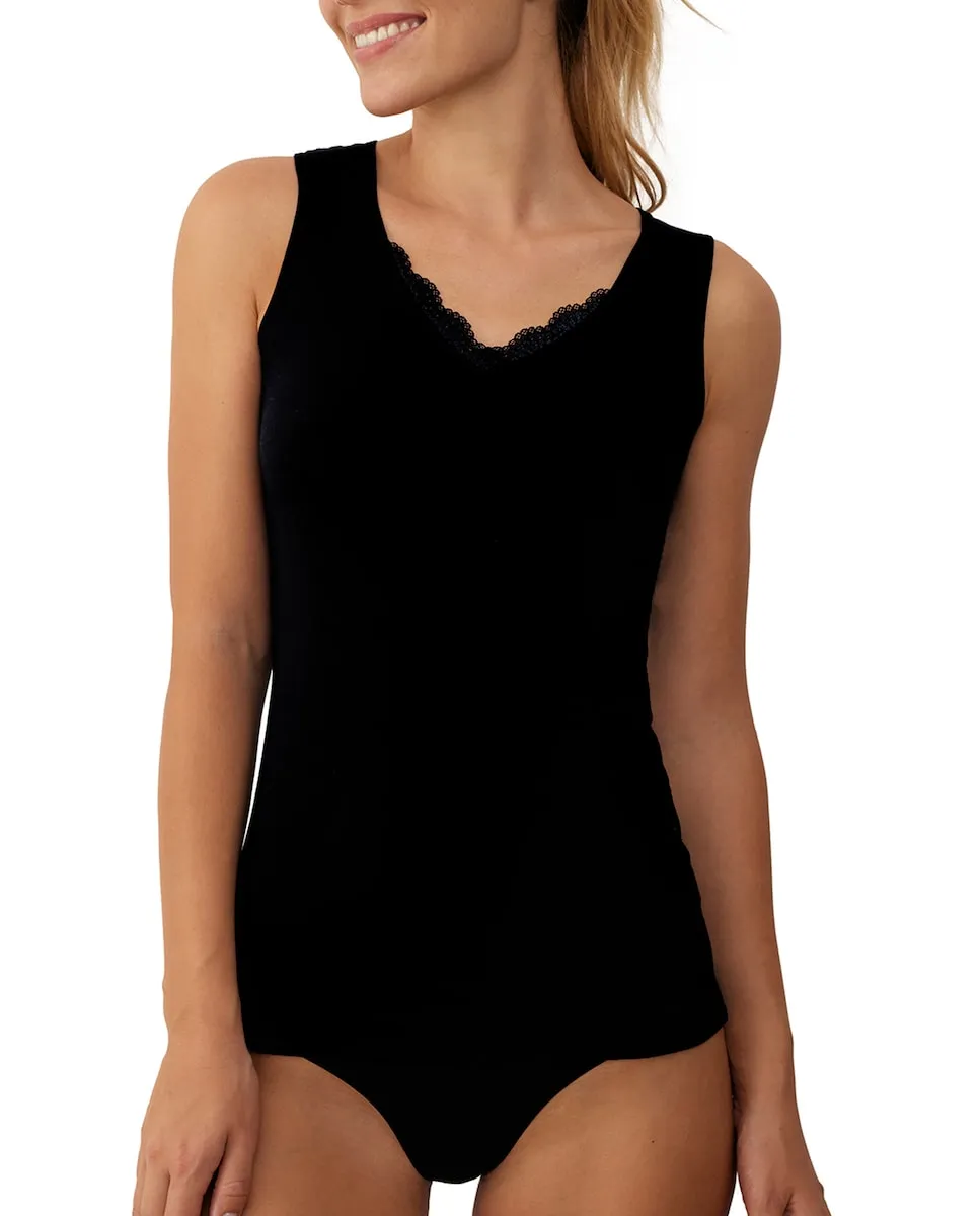 Женская майка без рукавов с кружевной отделкой Promise, черный
Женская майка без рукавов с кружевной отделкой Promise, черный