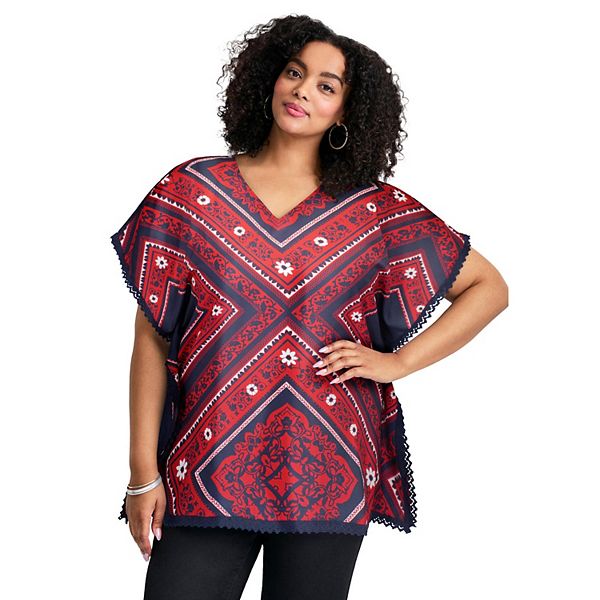 Женский пончо с кружевной отделкой Plus Size Avenue, Americana Scarf Print
Женский пончо с кружевной отделкой Plus Size Avenue, Americana Scarf Print