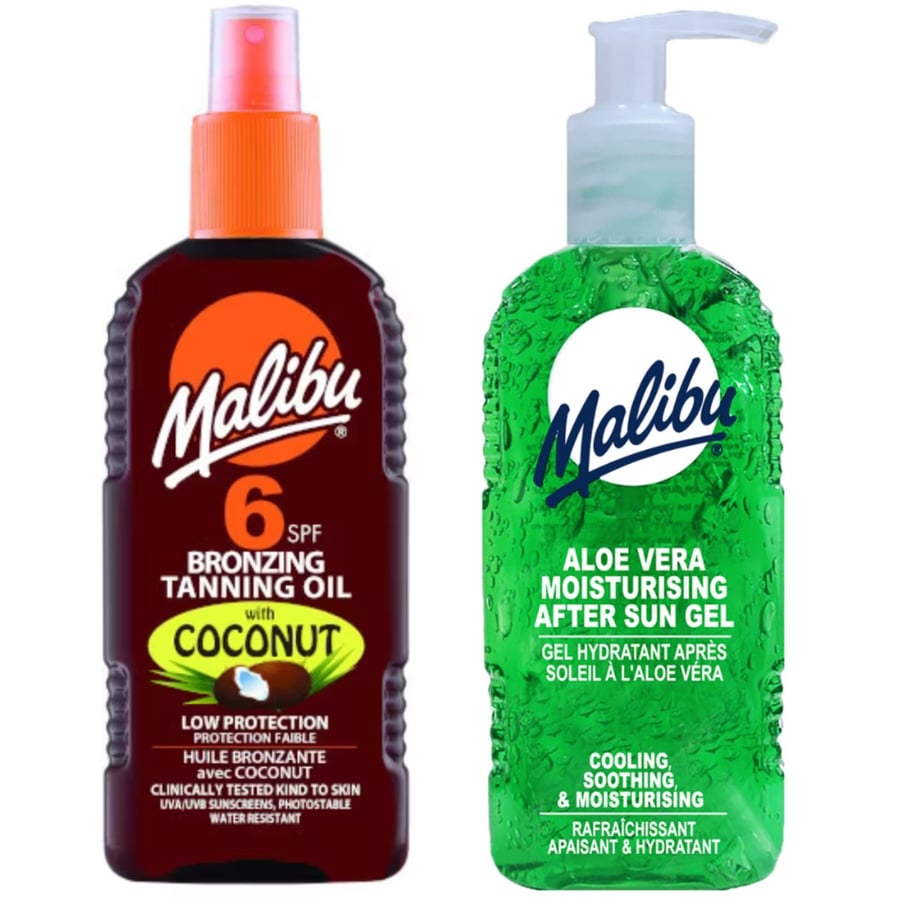 Масло для загара Malibu Coconut SPF6 200 мл + Гель после загара Aloe After Sun 200 мл
Масло для загара Malibu Coconut SPF6 200 мл + Гель после загара Aloe After Sun 200 мл