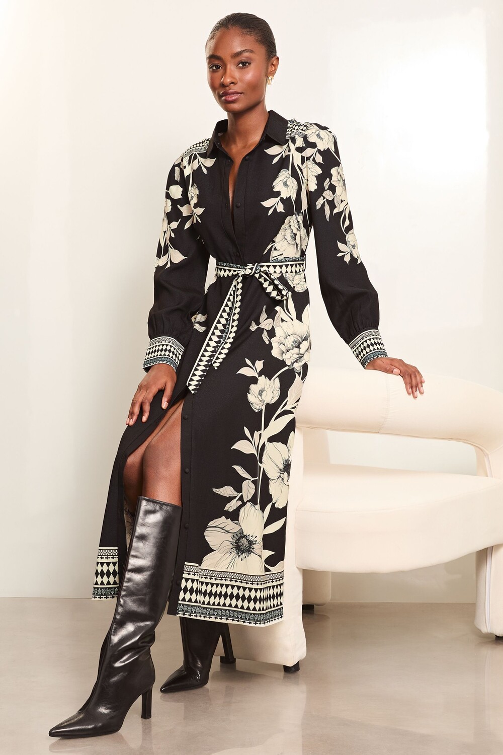 Платье рубашка с длинными рукавами и принтом Lipsy, черный
Платье рубашка с длинными рукавами и принтом Lipsy, черный