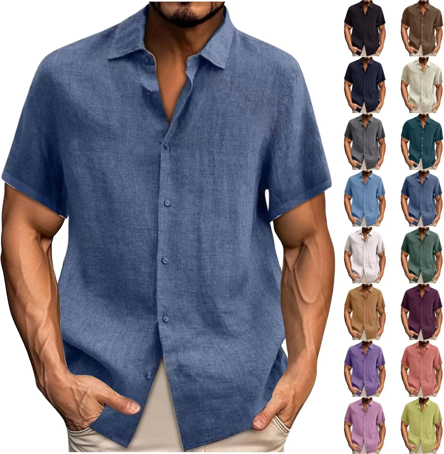 Льняная рубашка для мужчин Casual Button Down с коротким рукавом Ssuyeuri
Льняная рубашка для мужчин Casual Button Down с коротким рукавом Ssuyeuri