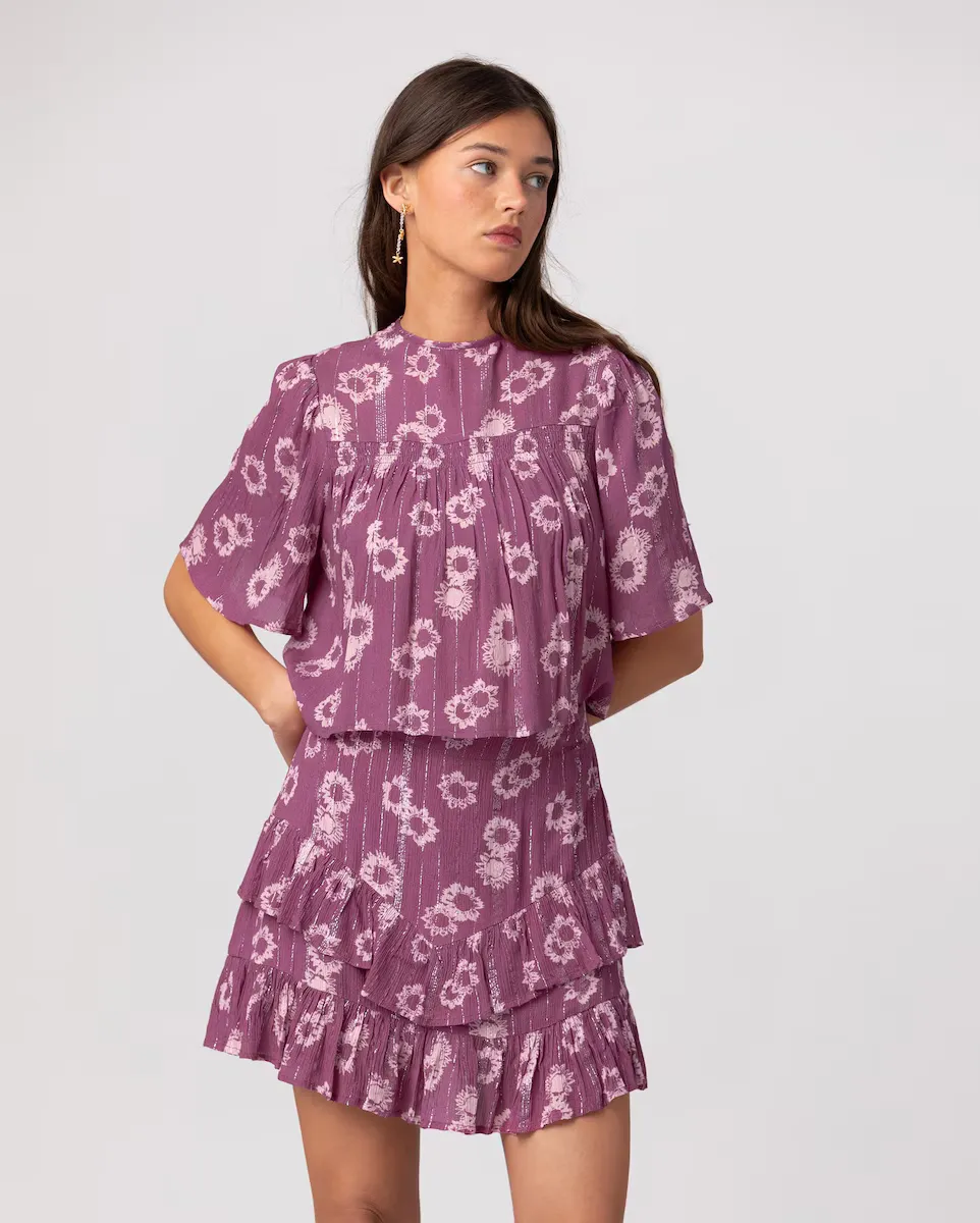 Женский топ с принтом и застежкой на пуговицы спереди Noon, фиолетовый
Женский топ с принтом и застежкой на пуговицы спереди Noon, фиолетовый