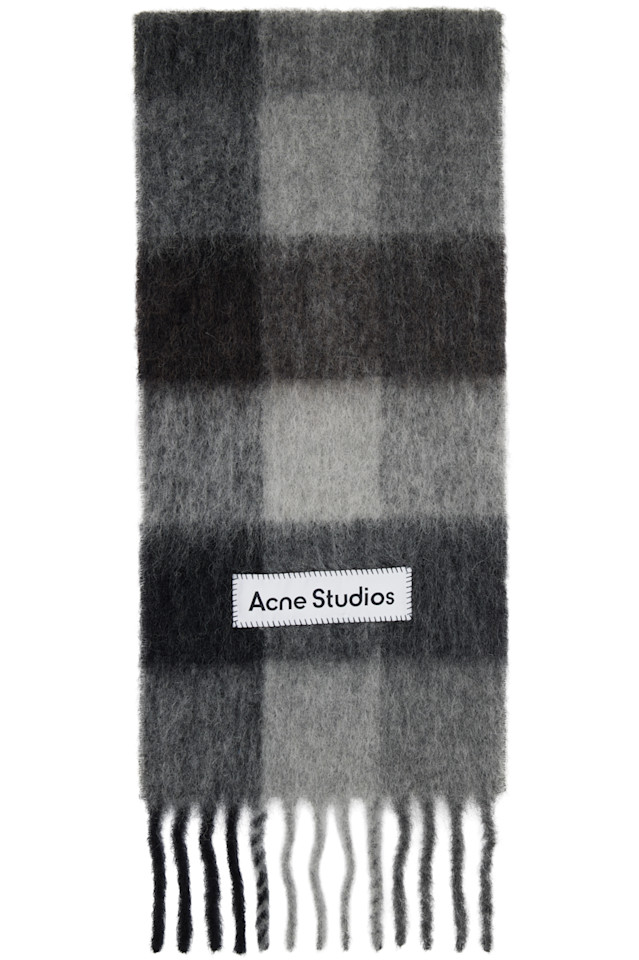 Acne Studios Серый клетчатый шарф из мохера
Acne Studios Серый клетчатый шарф из мохера