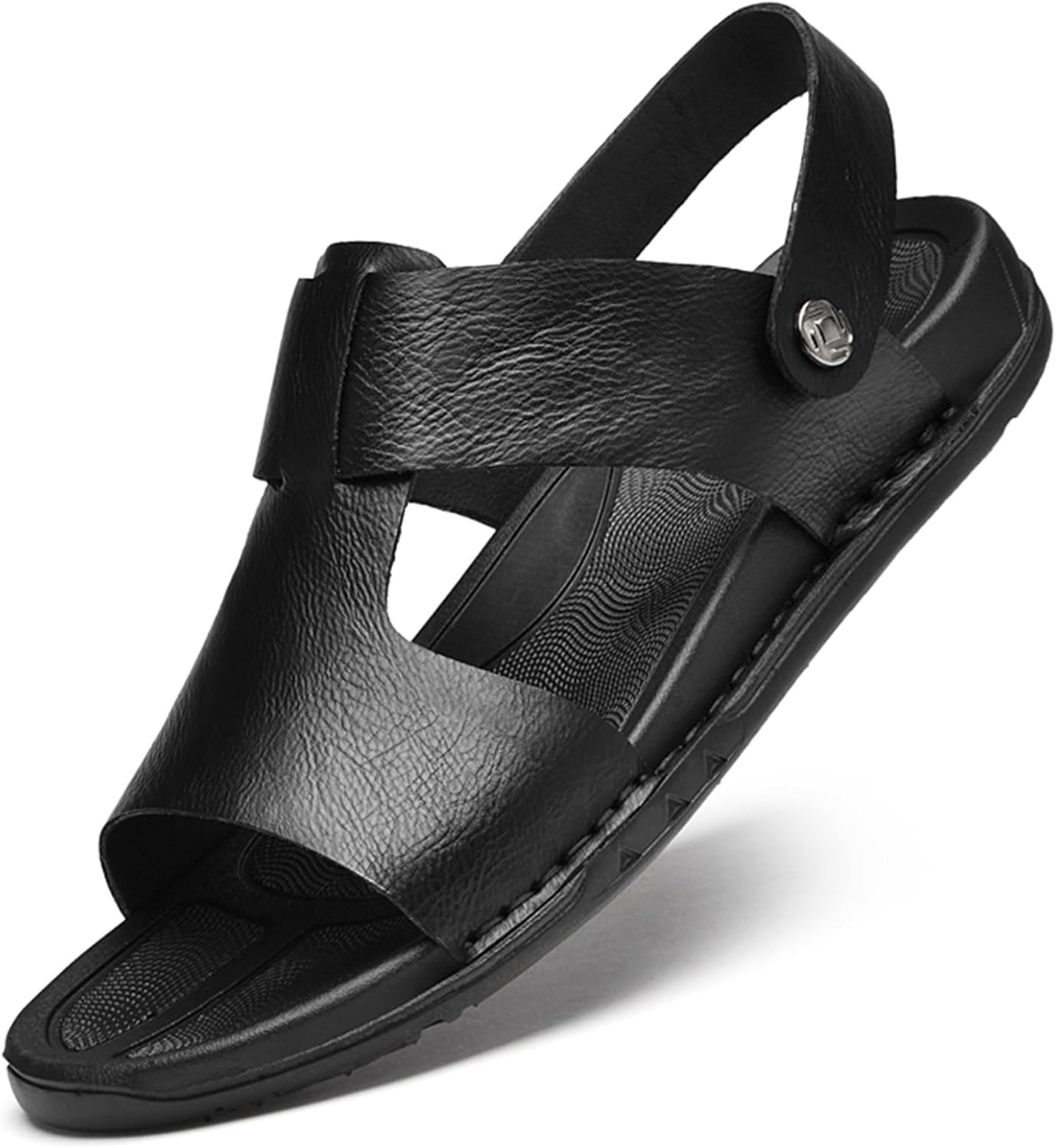 Мужские кожаные сандалии Lossarye с открытым носком, плоские, летние, с регулируемыми двухфункциональными ремешками на щиколотке, мягкой поддержкой свода стопы, повседневные, нескользящие, пляжные сандалии на бегу, черный
Мужские кожаные сандалии Lossarye с открытым носком, плоские, летние, с регулируемыми двухфункциональными ремешками на щиколотке, мягкой поддержкой свода стопы, повседневные, нескользящие, пляжные сандалии на бегу, черный