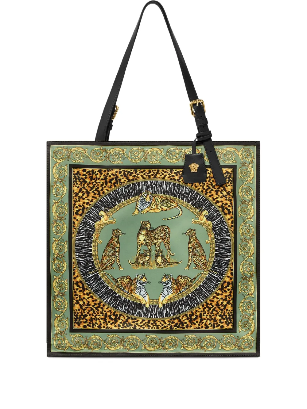 Сумка-шоппер в стиле барокко с анималистичным принтом VERSACE, зеленый
Сумка-шоппер в стиле барокко с анималистичным принтом VERSACE, зеленый