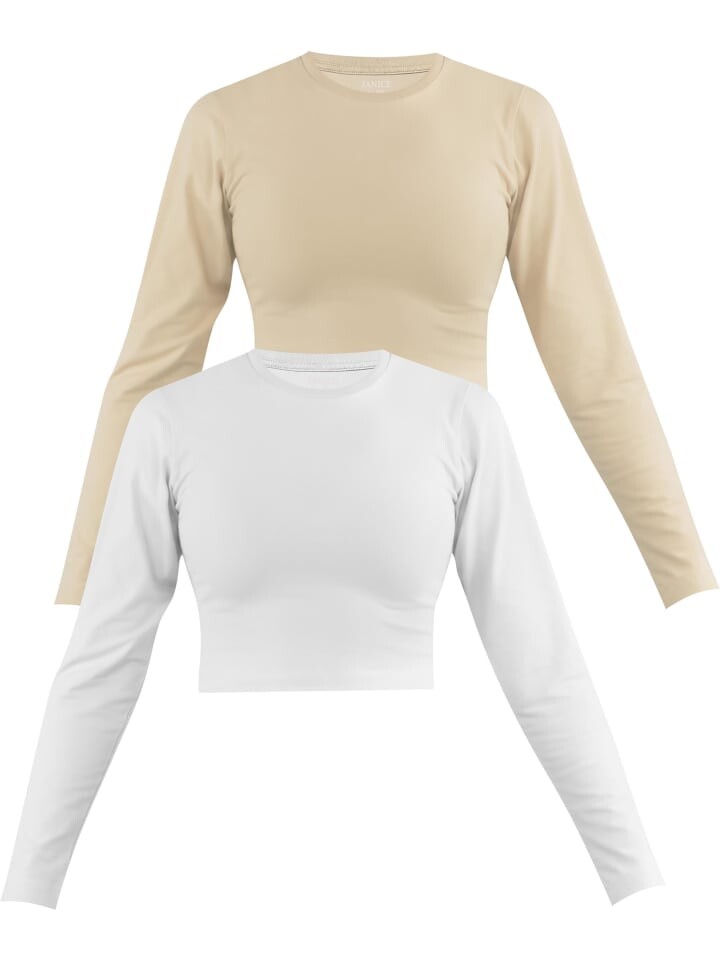 Лонгслив Janice 2 x Damen crop Langarmshirt hochgeschlossen Noia, цвет Beige/Weiß
Лонгслив Janice 2 x Damen crop Langarmshirt hochgeschlossen Noia, цвет Beige/Weiß