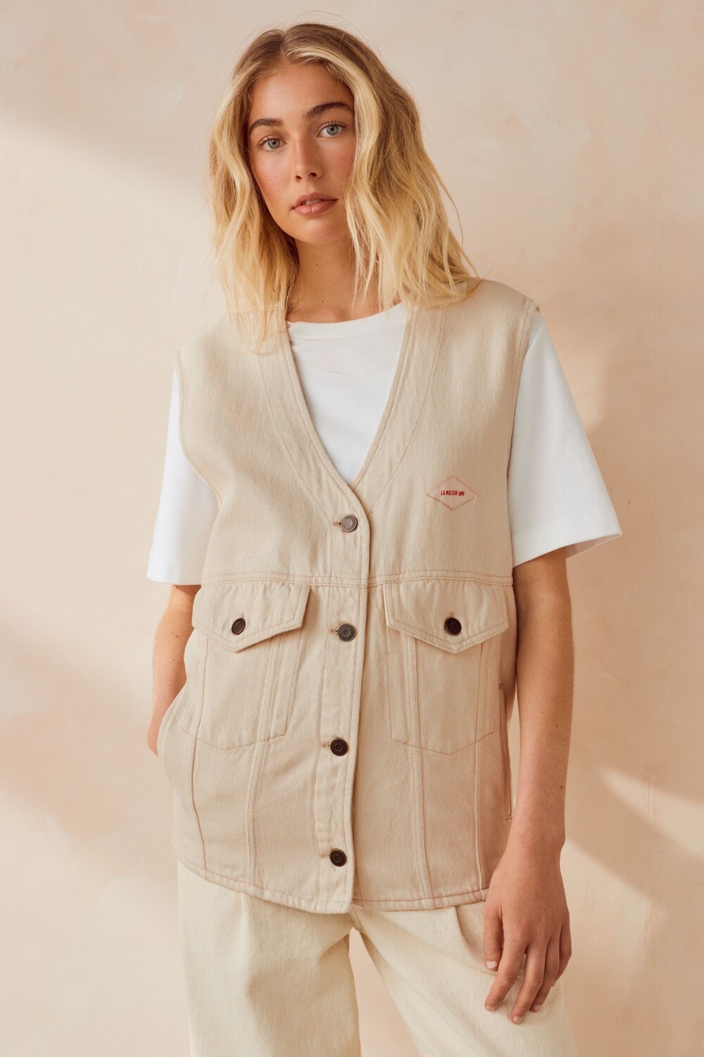 Джинсовый жилет Tineborow American Vintage, бежевый
Джинсовый жилет Tineborow American Vintage, бежевый