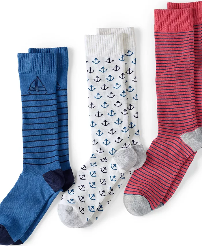 Мужские креативные носки для костюма, набор из 3 пар Lands' End, синий
Мужские креативные носки для костюма, набор из 3 пар Lands' End, синий