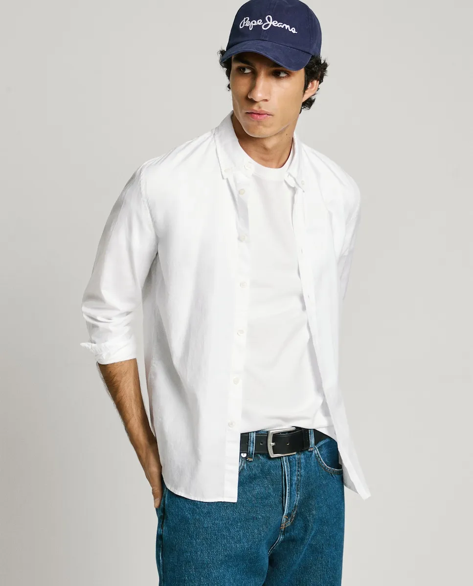 Мужская рубашка Oxford облегающего кроя с вышитым логотипом Pepe Jeans, белый
Мужская рубашка Oxford облегающего кроя с вышитым логотипом Pepe Jeans, белый