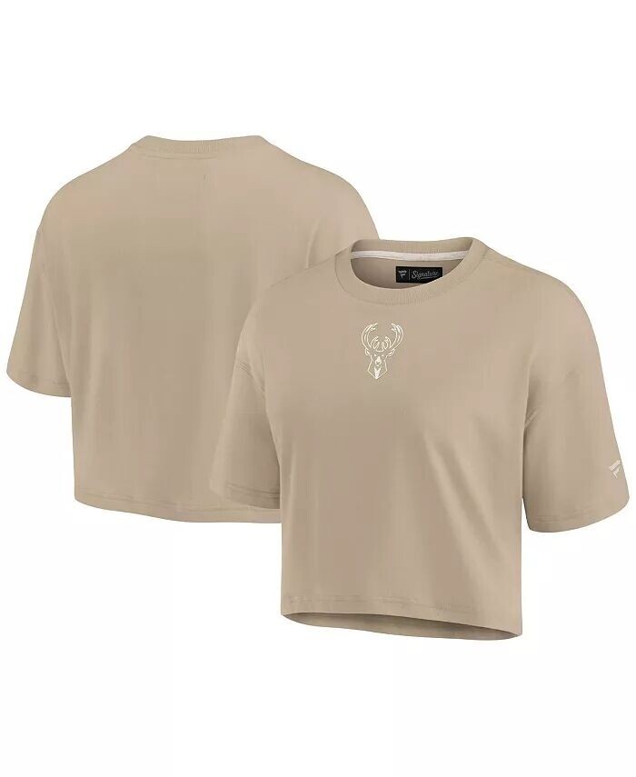 Женская футболка цвета хаки Milwaukee Bucks Elements Super Soft прямоугольной формы с короткими рукавами Fanatics Signature
Женская футболка цвета хаки Milwaukee Bucks Elements Super Soft прямоугольной формы с короткими рукавами Fanatics Signature