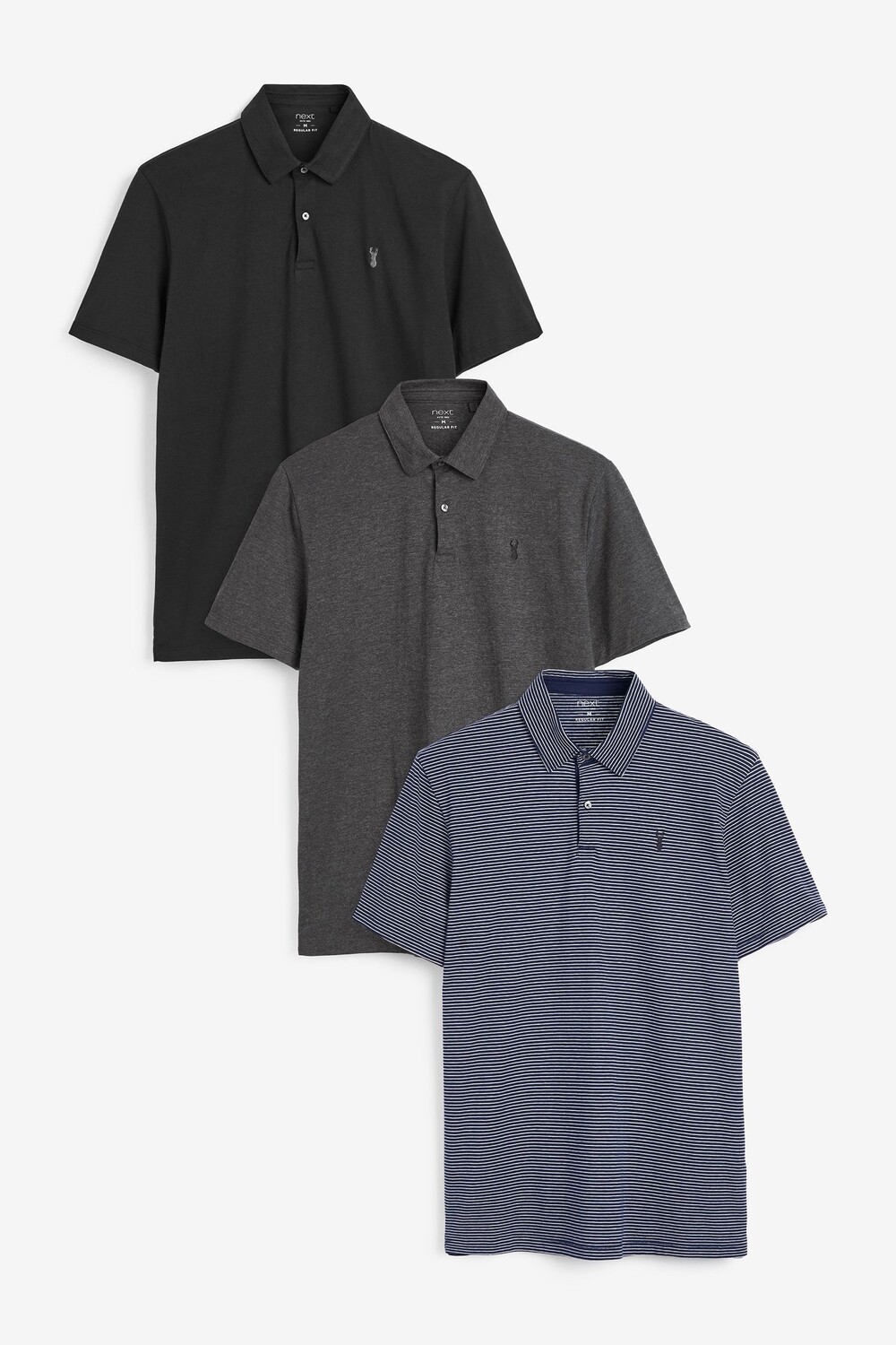 3 рубашки поло из джерси Next, синий
3 рубашки поло из джерси Next, синий