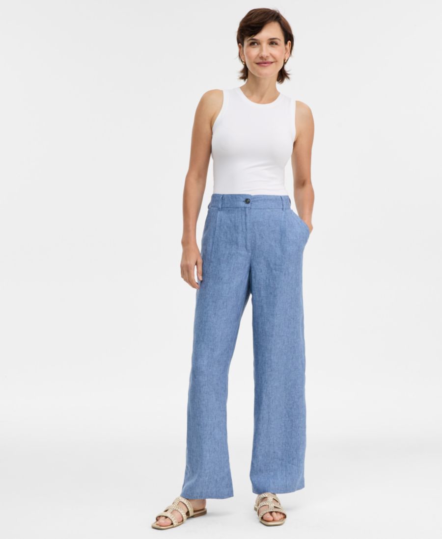 Женские брюки с широкими штанинами из 100% льна Charter Club, Blue Ocean
Женские брюки с широкими штанинами из 100% льна Charter Club, Blue Ocean