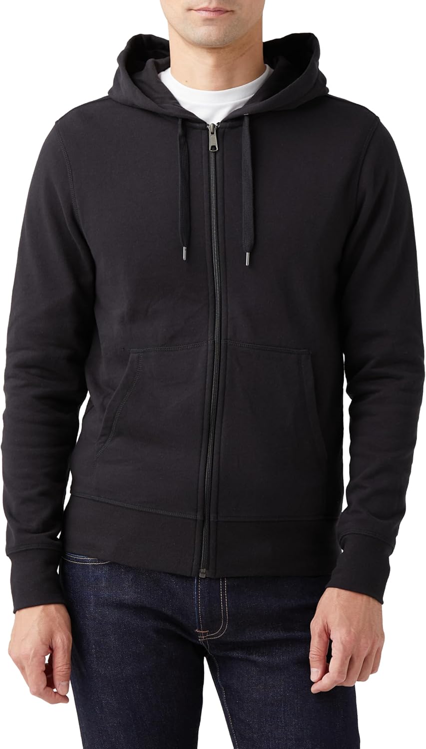 Худи на молнии Amazon Essentials, легкая, из французского трикотажа, свободного кроя, мужская, черный
Худи на молнии Amazon Essentials, легкая, из французского трикотажа, свободного кроя, мужская, черный