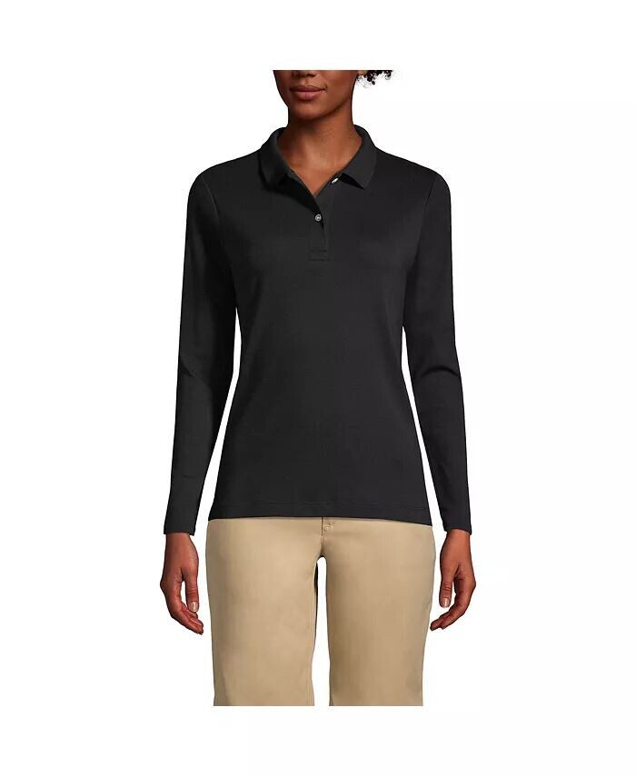 Женская рубашка-поло с длинным рукавом из интерлока, женственного кроя Lands' End, черный
Женская рубашка-поло с длинным рукавом из интерлока, женственного кроя Lands' End, черный